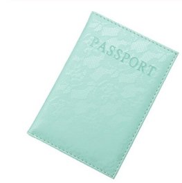 Paspoort hoesje kant - Blauwgroen
