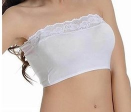 Bandeau met kanten randje - Off white