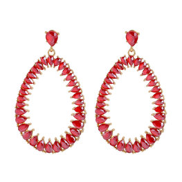 Oorbellen Bright red bling