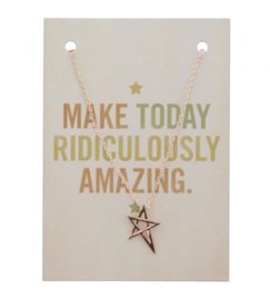 Giftcard met ketting - Rose gold star