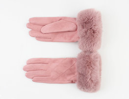 Handschoenen furr - Vintage roze