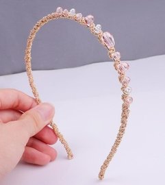 Haarband Gold wire - Licht roze