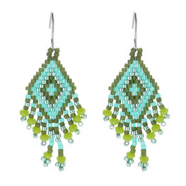 Oorbellen beaded dream - Groen