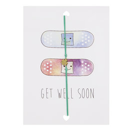 Wenskaart met armband - Get well soon