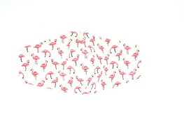 Mondkapje - Creme flamingo
