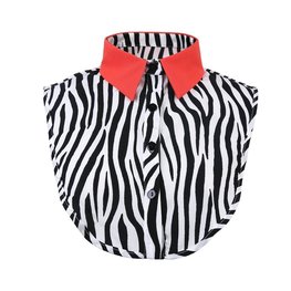 Los kraagje/Blouse kraagje zebra - oranjerood