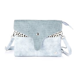 Schoudertas/Clutch cheetah blauw