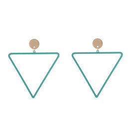 Oorbellen triangle - Groen/Goud