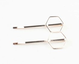 Set schuifspeldjes hexagon/rose goud