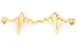 Oorknopjes heartbeat stainless steel - Goud