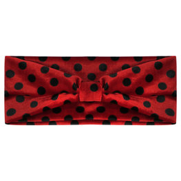 Velvet haarband dots - Rood/zwart