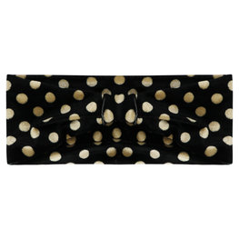 Velvet haarband dots - Zwart/Beige