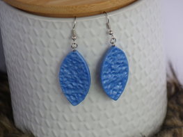 Handmade ovalen oorbellen - Blue magic