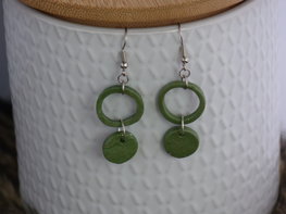 Handmade oorbellen - Designer green