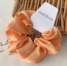 Scrunchie -  streep effect - Oranje