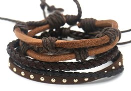 Heren armbanden set - Bruin