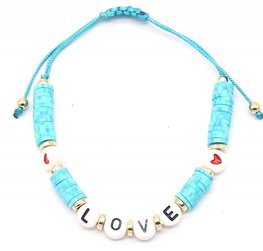 Katsuki armband love heart - Blauw