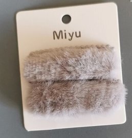 Speldjes faux fur - Grijs