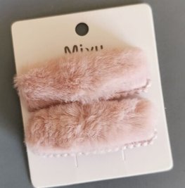 Speldjes faux fur - Roze