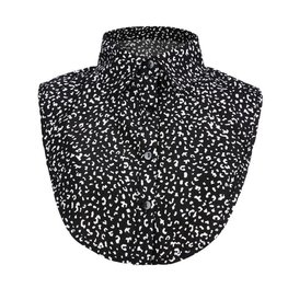 Los kraagje/Blouse kraagje leopard - Zwart