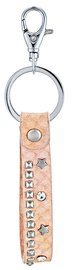 Sleutel/tas hanger leather strap studs - Zalm