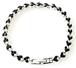 Strass armband heart - Zwart