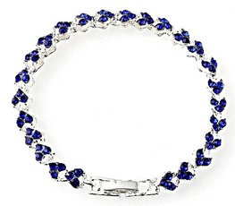 Strass armband heart - Blauw