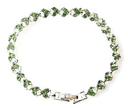 Strass armband heart - Groen