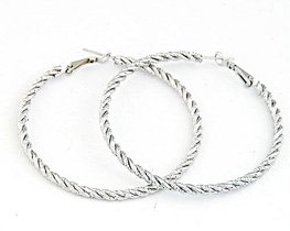 Creolen twisted   6 CM - Zilver