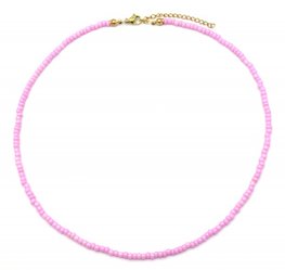 Ketting glass beads - roze(1)