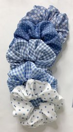 Set scrunchies - Blauw