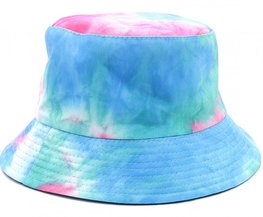 Bucket Hat  tie dye- Blauw/roze