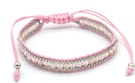 Armband crystal kralen - Roze