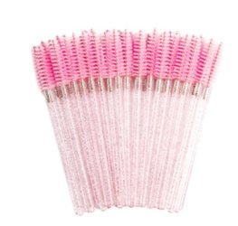 Wimper borsteltjes - Roze glitter