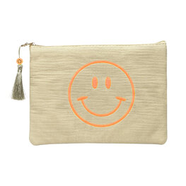 Make-up/Toilet tas smiley - Oranje