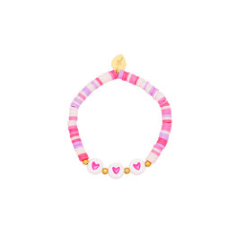 Meisjes armband hearts - Roze