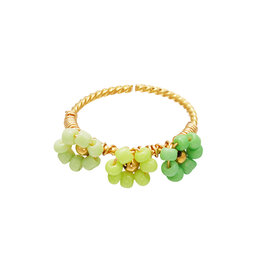 Ring summer flowers - Groen / Maat 17