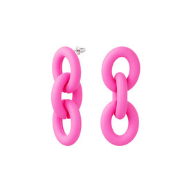 Oorbellen acryl chain - Hot Pink