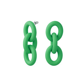Oorbellen acryl chain - Groen