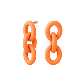 Oorbellen acryl chain - Oranje