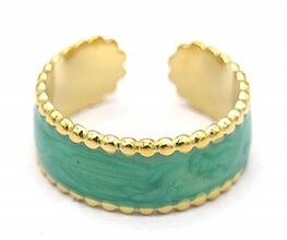 Ring colored - Goud/Groen