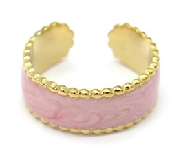Ring colored - Goud/Licht Roze