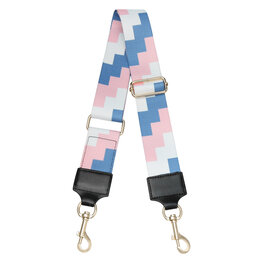 Tas riem / bag strap  Roze/blauw