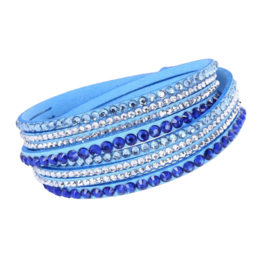 Strass wikkelarmband - Blauw