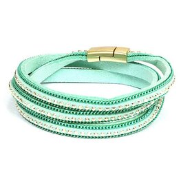 Wikkel armband chain - Groen