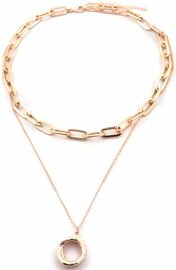 Ketting dubble chain- Rose Goud