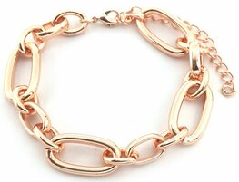 Armband chained  ovaal - Rose Gold