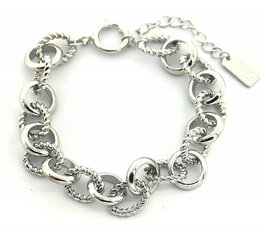 Armband chained  rond - Zilver