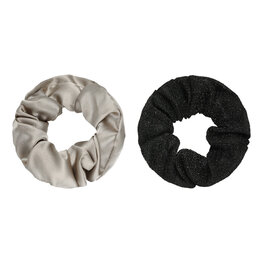 Scrunchie set glitter - Grijs/zwart