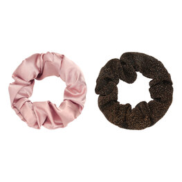 Scrunchie set glitter - Roze/koper